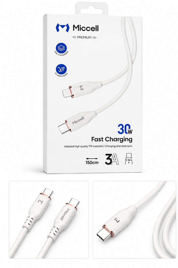 Miccell USB-C to Lightning Fast Charging Cable