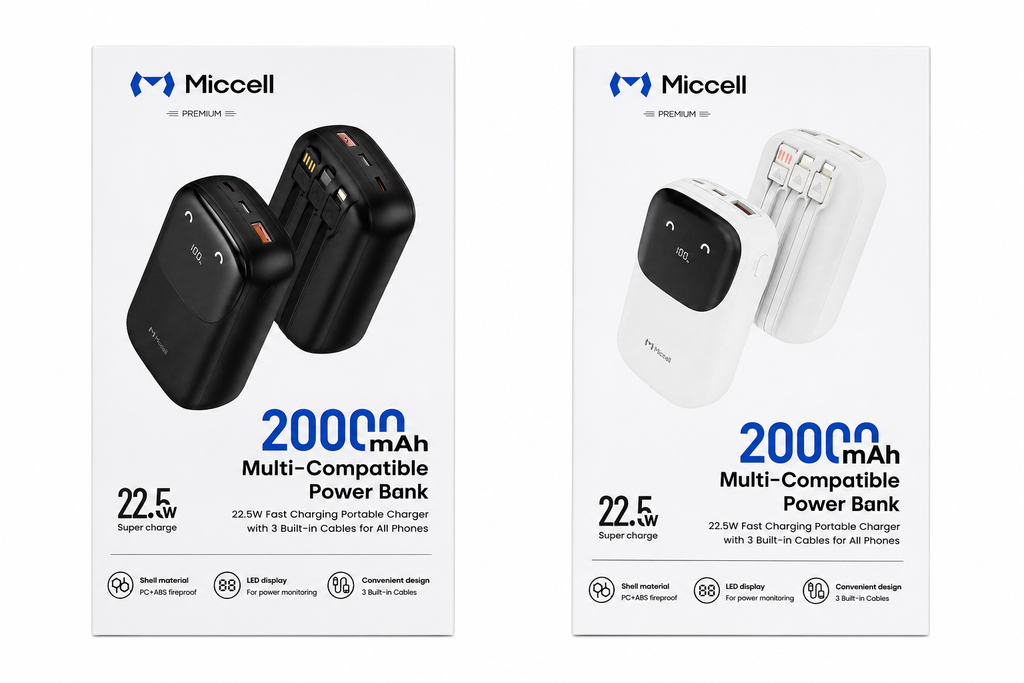 Miccell 20,000mAh Multi-Compatible Power Bank