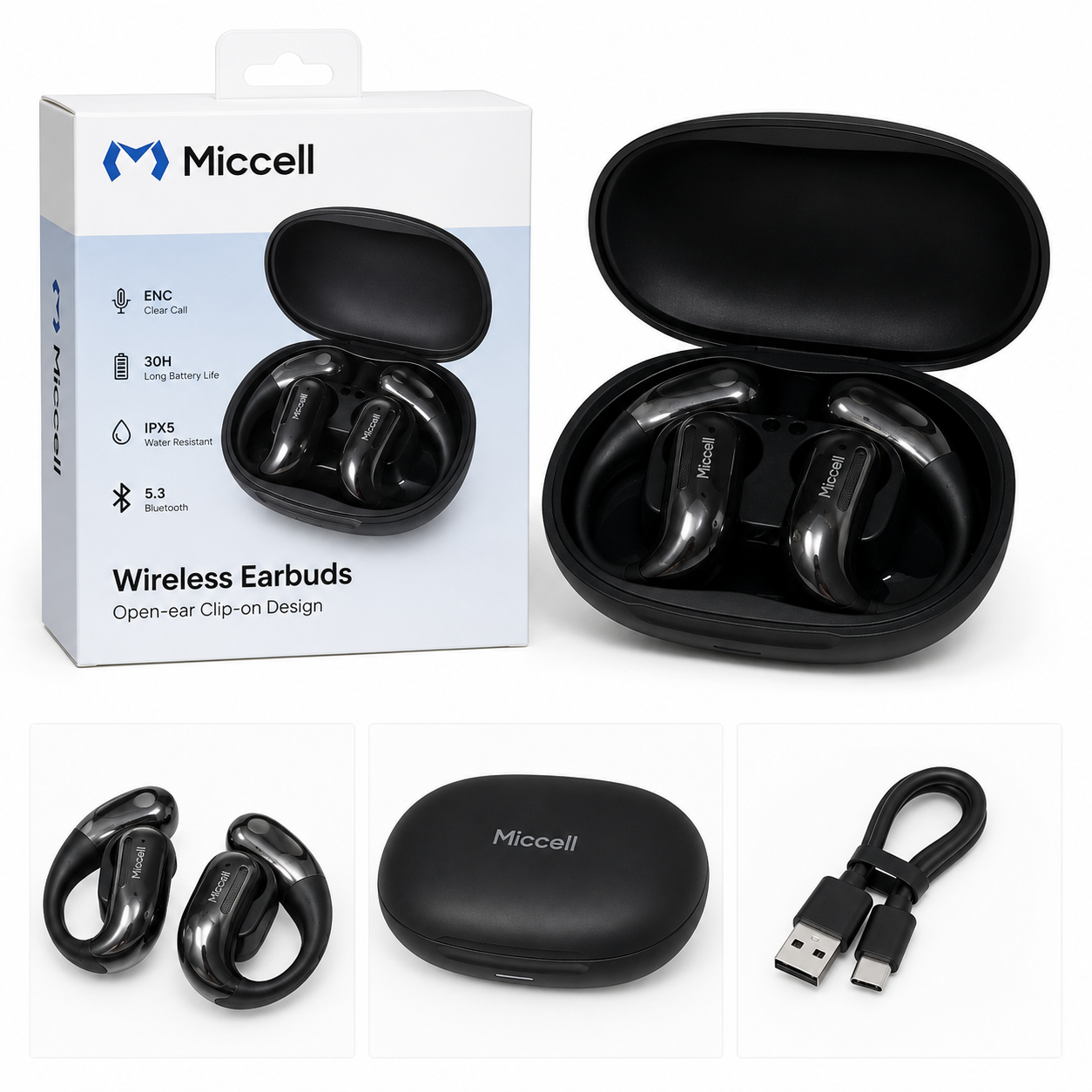 Miccell Open-Ear Wireless Earbuds