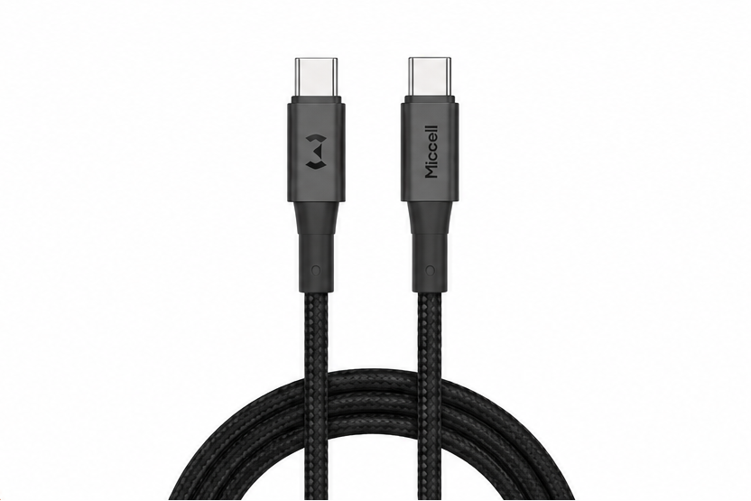 Miccell USB-C to USB-C Fast Charging Cable– Black