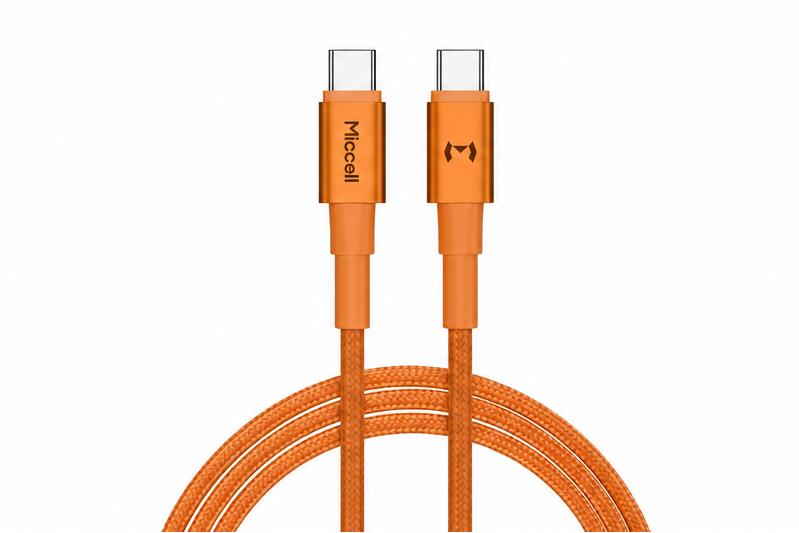 Miccell Fast Charging USB-C to USB-C Cable – Orange